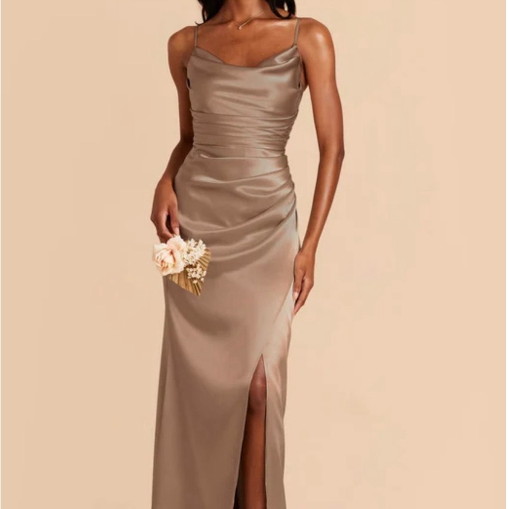 Birdy Grey Lydia Dress Shiny Satin Mocha